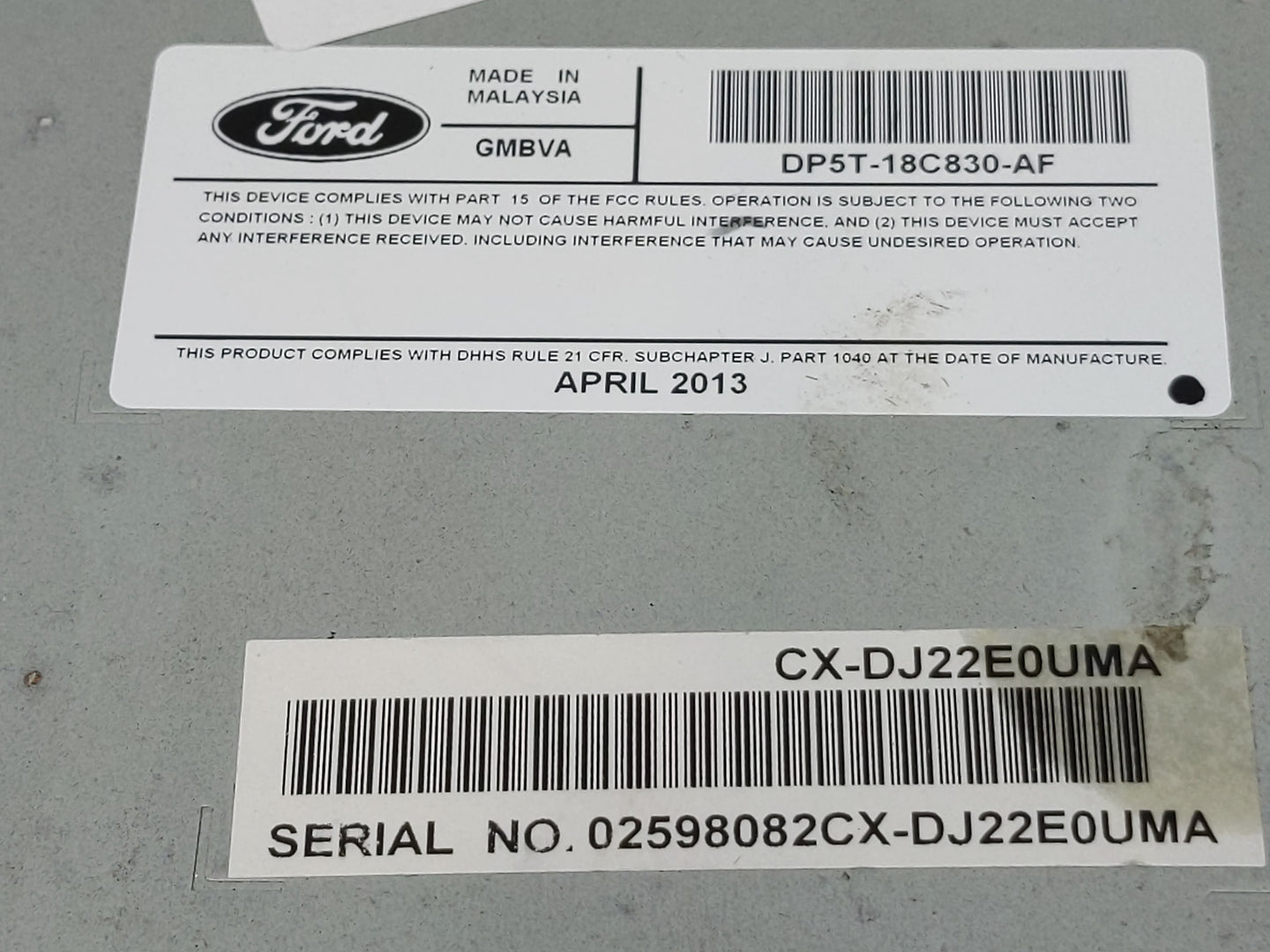 2014 Lincoln Mkz Radio AM FM Cd Player Receiver Replacement P/N:DP5T-18C830-AF Fits OEM Used Auto Parts - Oemusedautoparts1.