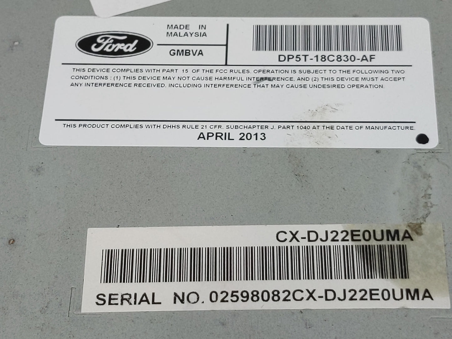 2014 Lincoln Mkz Radio AM FM Cd Player Receiver Replacement P/N:DP5T-18C830-AF Fits OEM Used Auto Parts - Oemusedautoparts1.