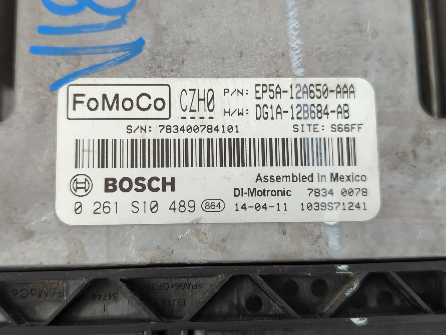 2014 Lincoln Mkz PCM Engine Control Computer ECU ECM PCU OEM P/N:DG1A-12B684-AB EP5A-12A650-AAA Fits OEM Used Auto Parts - O