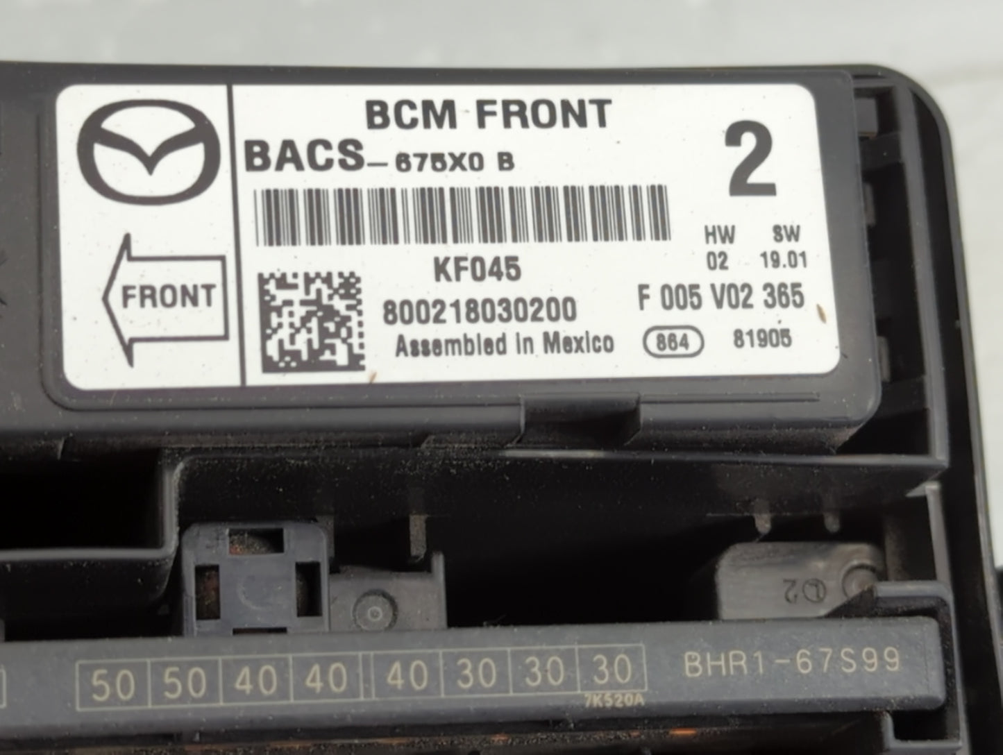 2014-2016 Mazda 3 Fusebox Fuse Box Panel Relay Module P/N:KD45-675X0 C Fits Fits 2014 2015 2016 OEM Used Auto Parts - Oemuse