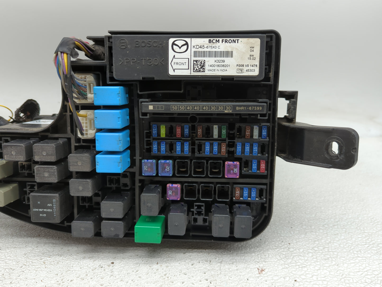 2014-2016 Mazda 3 Fusebox Fuse Box Panel Relay Module P/N:KD45-675X0 Fits Fits 2014 2015 2016 OEM Used Auto Parts - Oemuseda