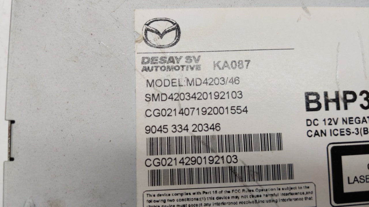 2014-2018 Mazda 3 Radio AM FM Cd Player Receiver Replacement P/N:BHP3-669G0 Fits Fits 2014 2015 2016 2017 2018 OEM Used Auto