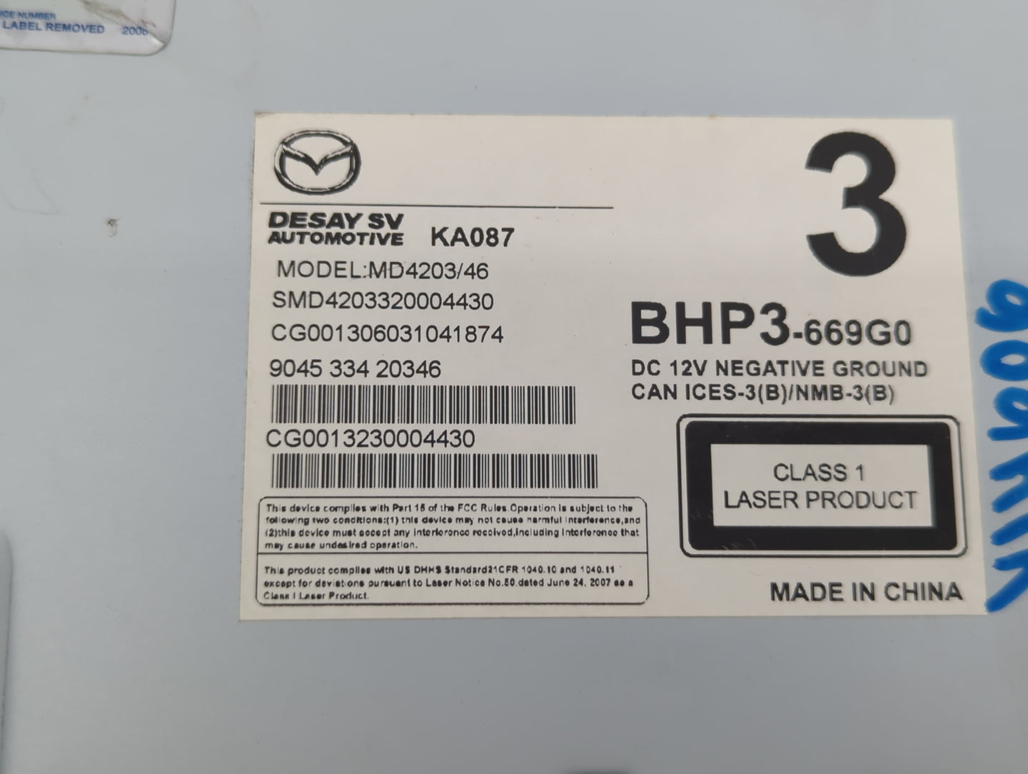2014-2018 Mazda 3 Radio AM FM Cd Player Receiver Replacement P/N:BLF2-669G0 BHP3-669G0 Fits Fits 2014 2015 2016 2017 2018 OE