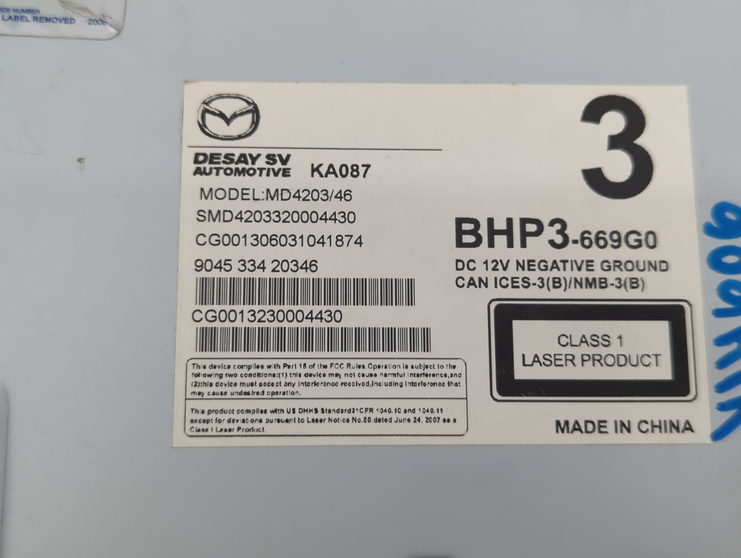 2014-2018 Mazda 3 Radio AM FM Cd Player Receiver Replacement P/N:BLF2-669G0 BHP3-669G0 Fits Fits 2014 2015 2016 2017 2018 OE