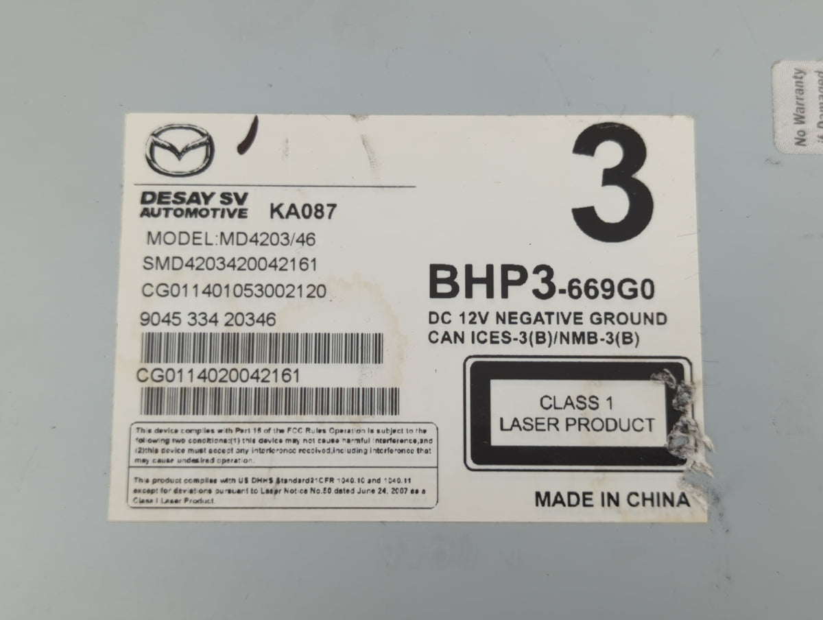 2014-2018 Mazda 3 Am Fm Cd Player Radio Receiver 511330 - Oemusedautoparts1.com