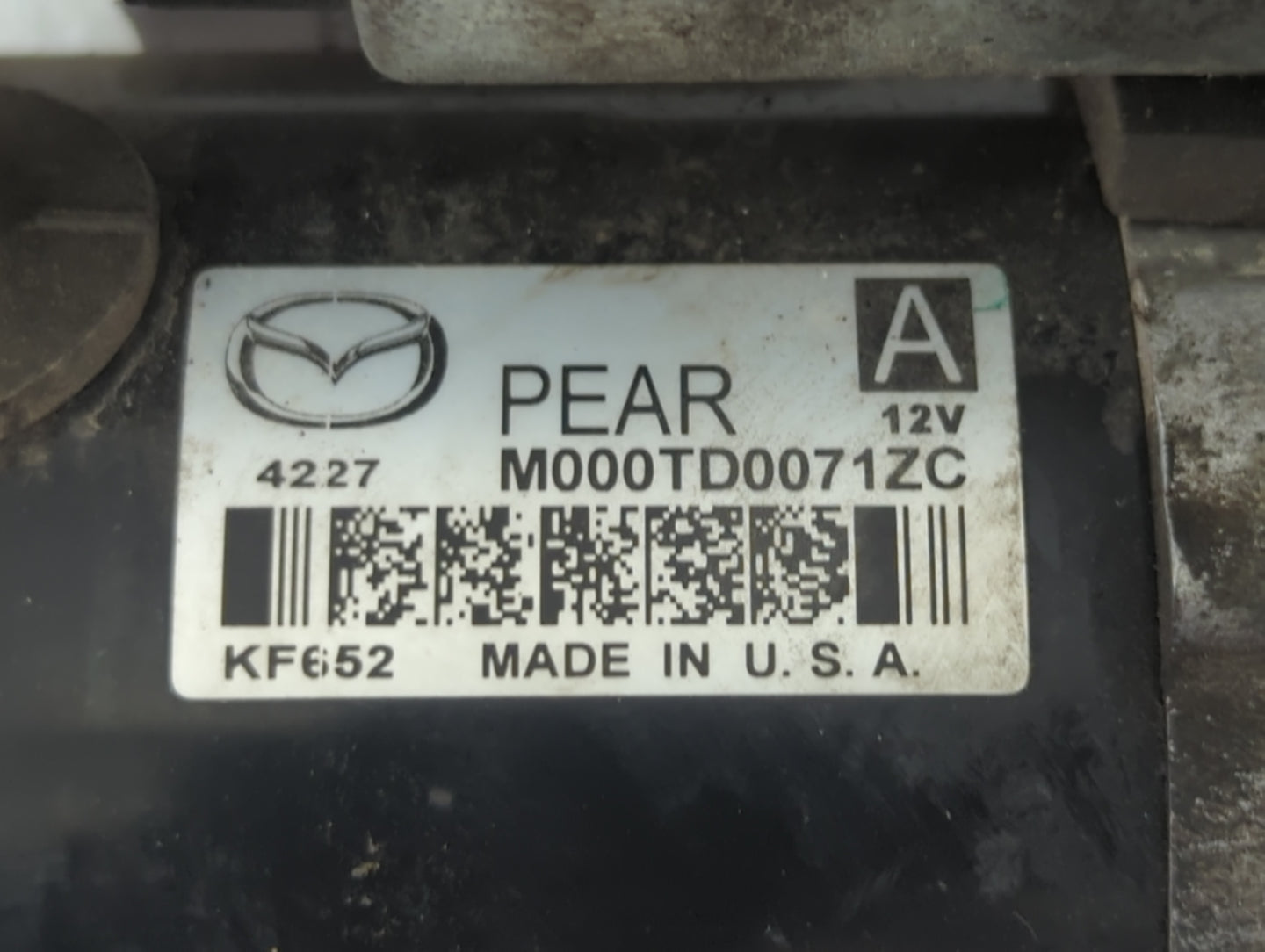 2012-2022 Mazda 3 Car Starter Motor Solenoid OEM P/N:kf652 M000TD0071ZC Fits OEM Used Auto Parts - Oemusedautoparts1.com