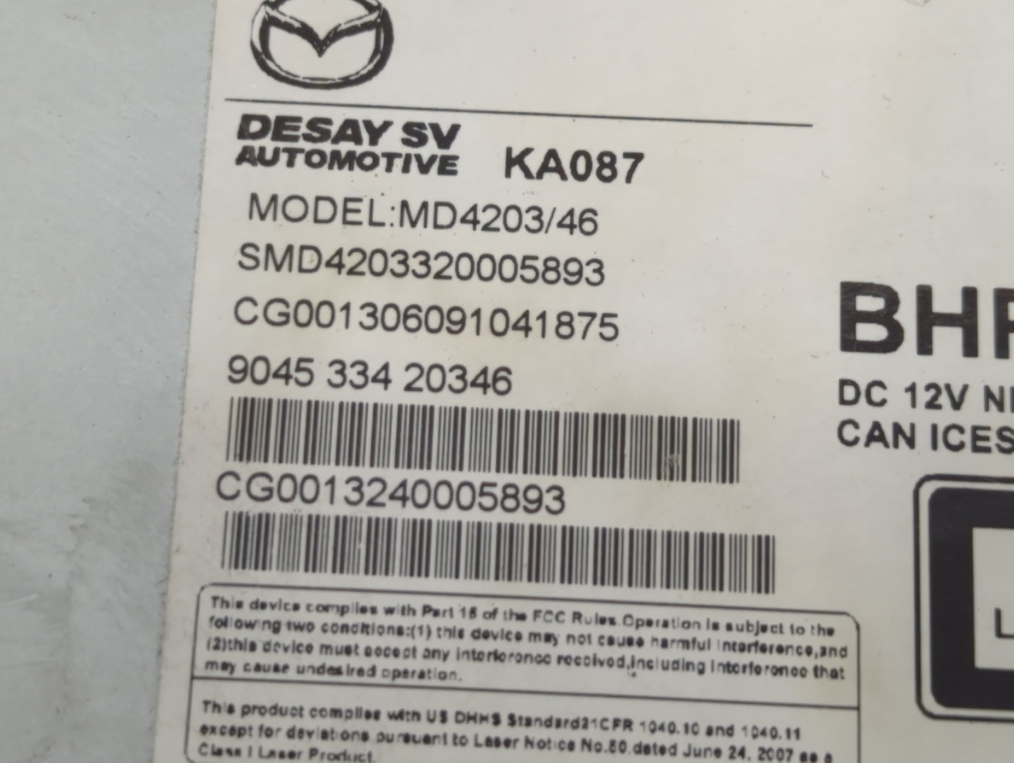 2014-2018 Mazda 3 Am Fm Cd Player Radio Receiver - Oemusedautoparts1.com