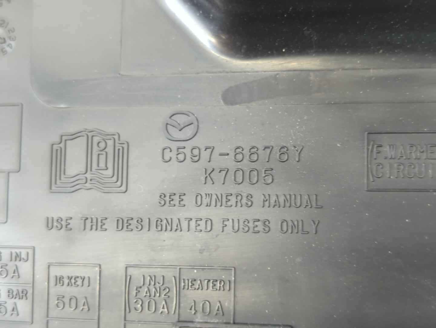 2012-2017 Mazda 5 Fusebox Fuse Box Panel Relay Module P/N:K7005 C597-6676Y Fits Fits 2012 2013 2014 2015 2016 2017 OEM Used 