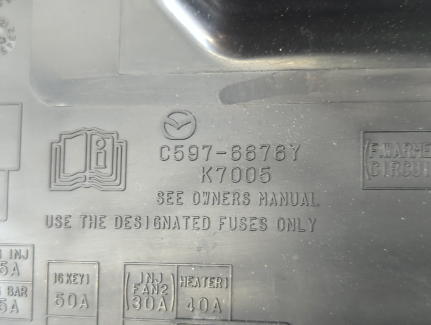 2012-2017 Mazda 5 Fusebox Fuse Box Panel Relay Module P/N:K7005 C597-6676Y Fits Fits 2012 2013 2014 2015 2016 2017 OEM Used 