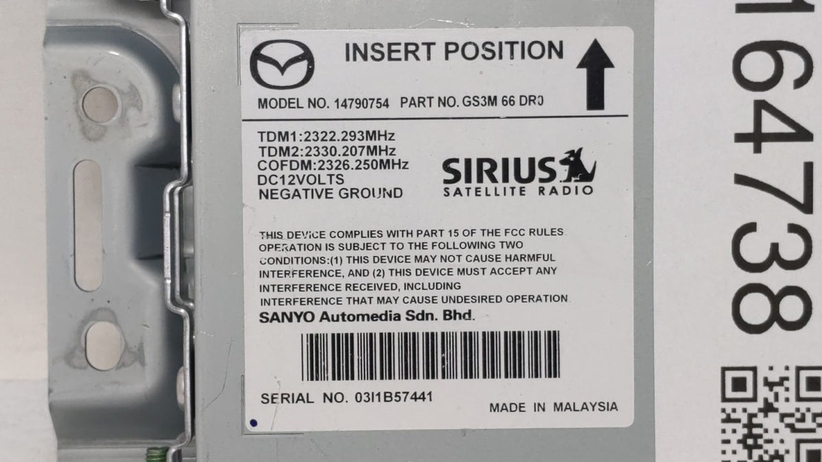 2014 Mazda 6 Radio AM FM Cd Player Receiver Replacement P/N:GS3M 66 DR0 Fits 2010 2011 2012 2013 OEM Used Auto Parts - Oemus