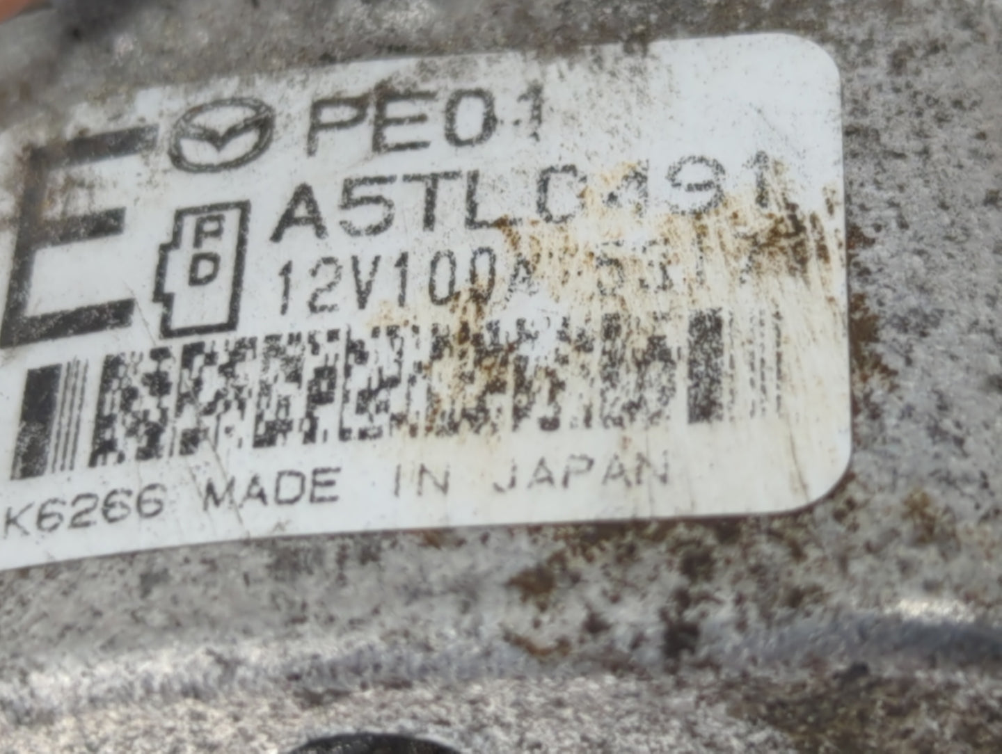 2014 Mazda 6 Alternator Replacement Generator Charging Assembly Engine OEM P/N:PEDD A5TL0491 P53N A5T J0591 AX Fits Fits 201