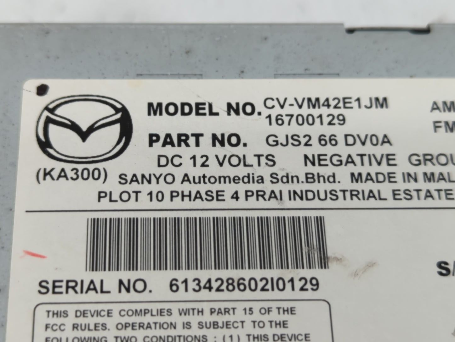 2014 Mazda 6 Am Fm Cd Player Radio Receiver - Oemusedautoparts1.com