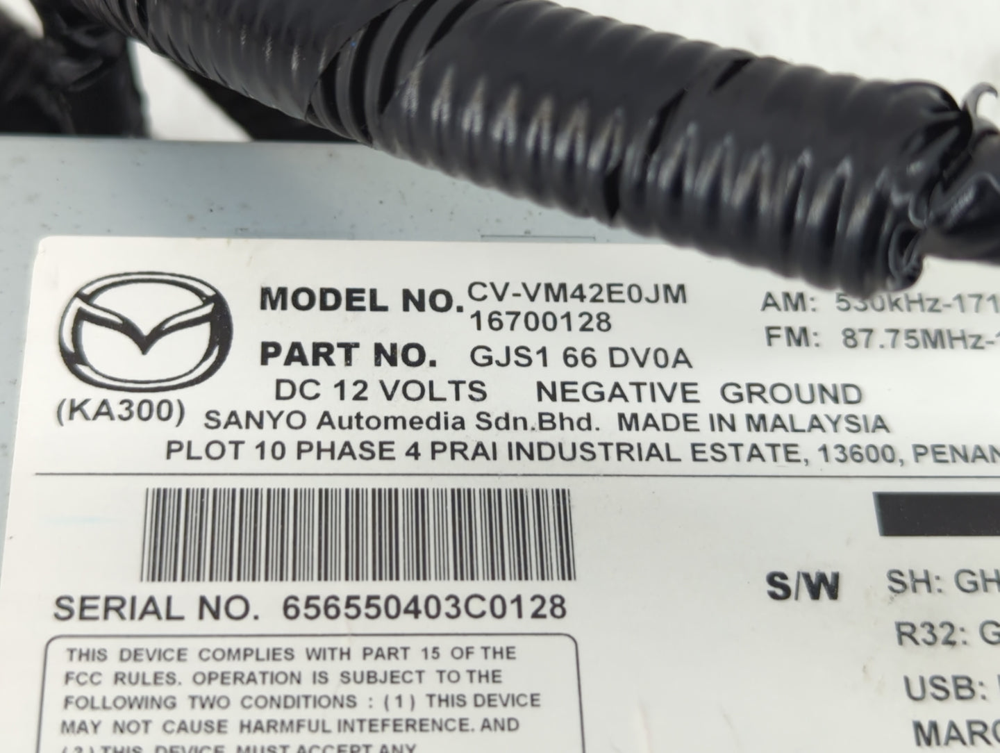 2014 Mazda 6 Radio AM FM Cd Player Receiver Replacement P/N:GJS2 66 DV0B GJS2 66 DV0A, GJS1 66 DV0B, GJS2 66 DV0C Fits OEM U