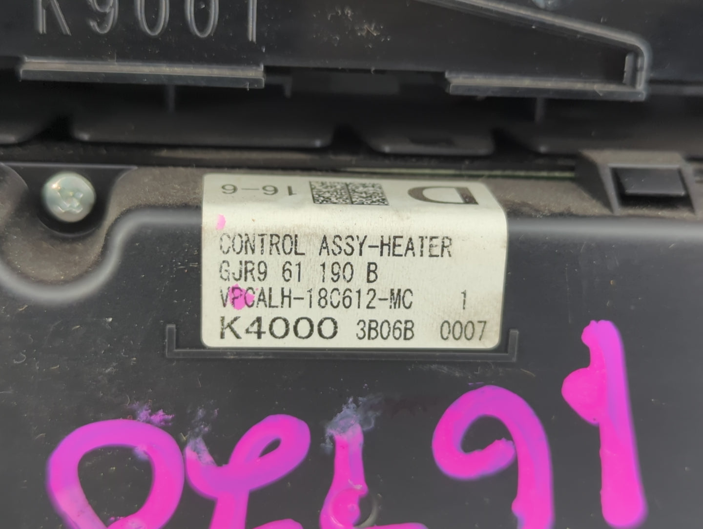 2014-2015 Mazda 6 Climate Control Module Temperature AC/Heater Replacement P/N:18C612-MC K4000 3B06B Fits Fits 2014 2015 OEM