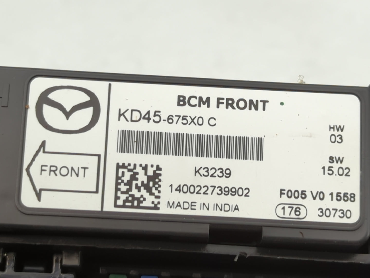 2014-2016 Mazda 6 Fusebox Fuse Box Panel Relay Module P/N:KD45-675X0 C Fits Fits 2014 2015 2016 OEM Used Auto Parts - Oemuse