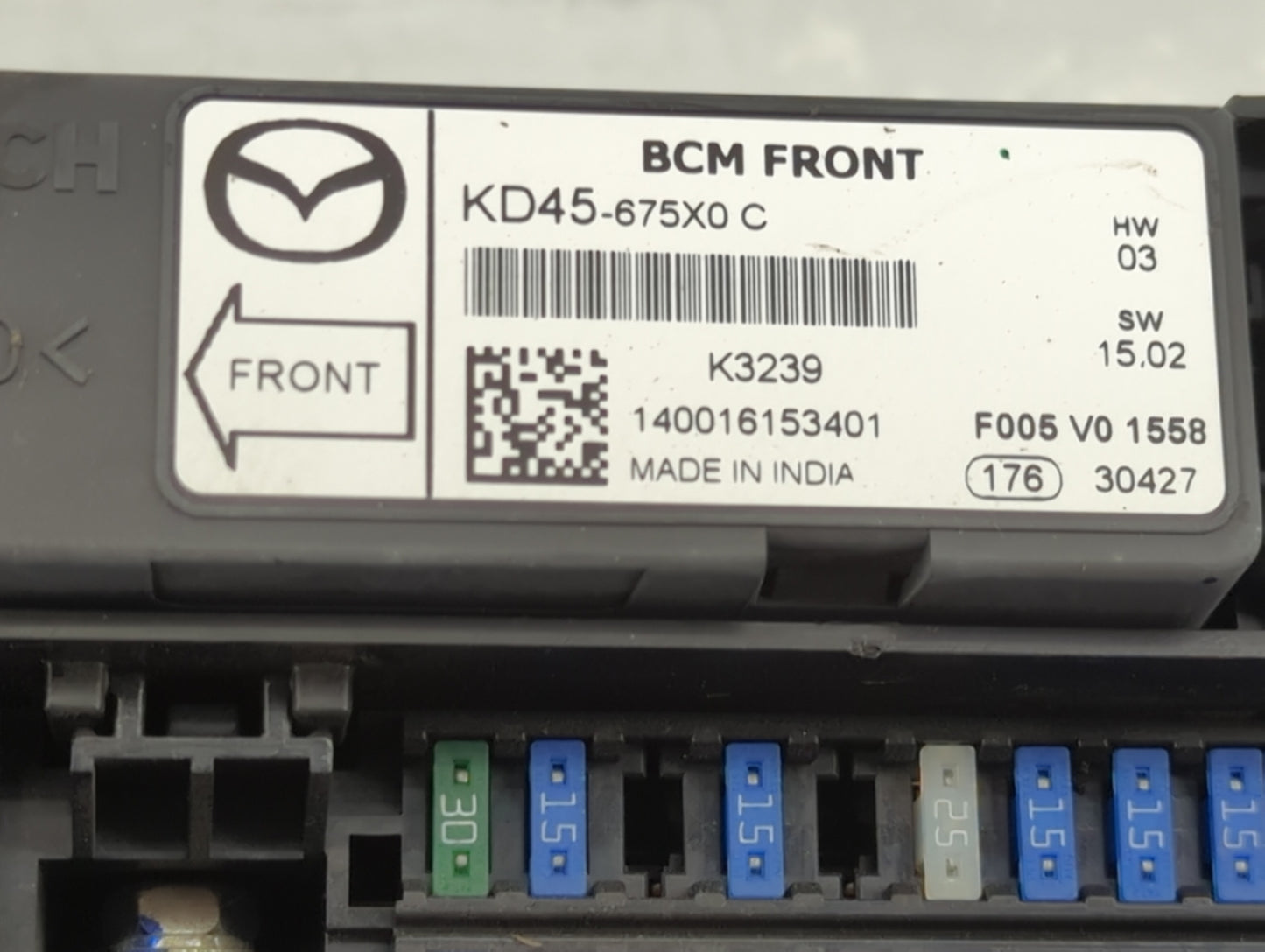 2014 Mazda Cx-5 Fusebox Fuse Box Panel Relay Module P/N:KD45-675X0 C KD45-675X0-C Fits OEM Used Auto Parts - Oemusedautopart