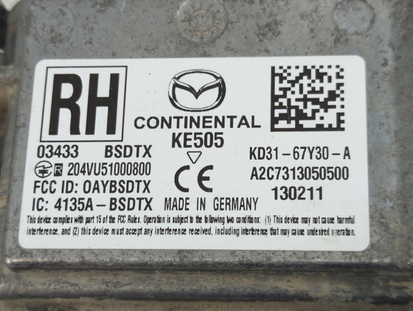2013-2015 Mazda Cx-5 Chassis Control Module Ccm Bcm Body Control 1460312 - Oemusedautoparts1.com
