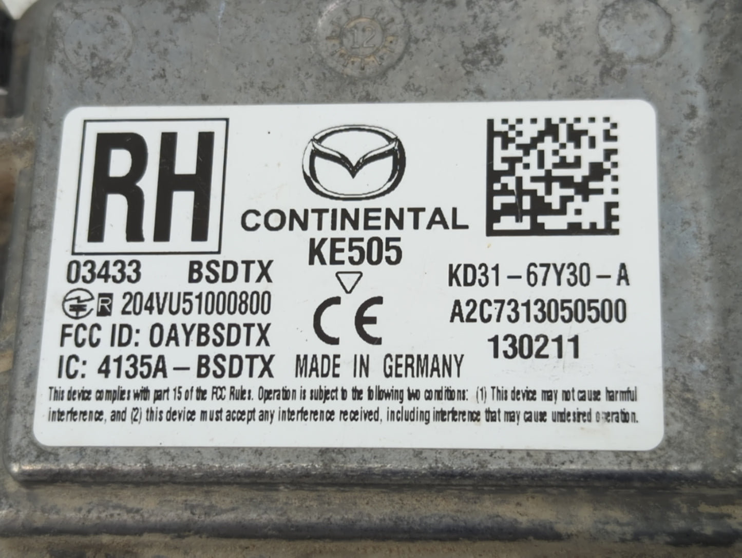 2013-2015 Mazda Cx-5 Chassis Control Module Ccm Bcm Body Control 1460312 - Oemusedautoparts1.com