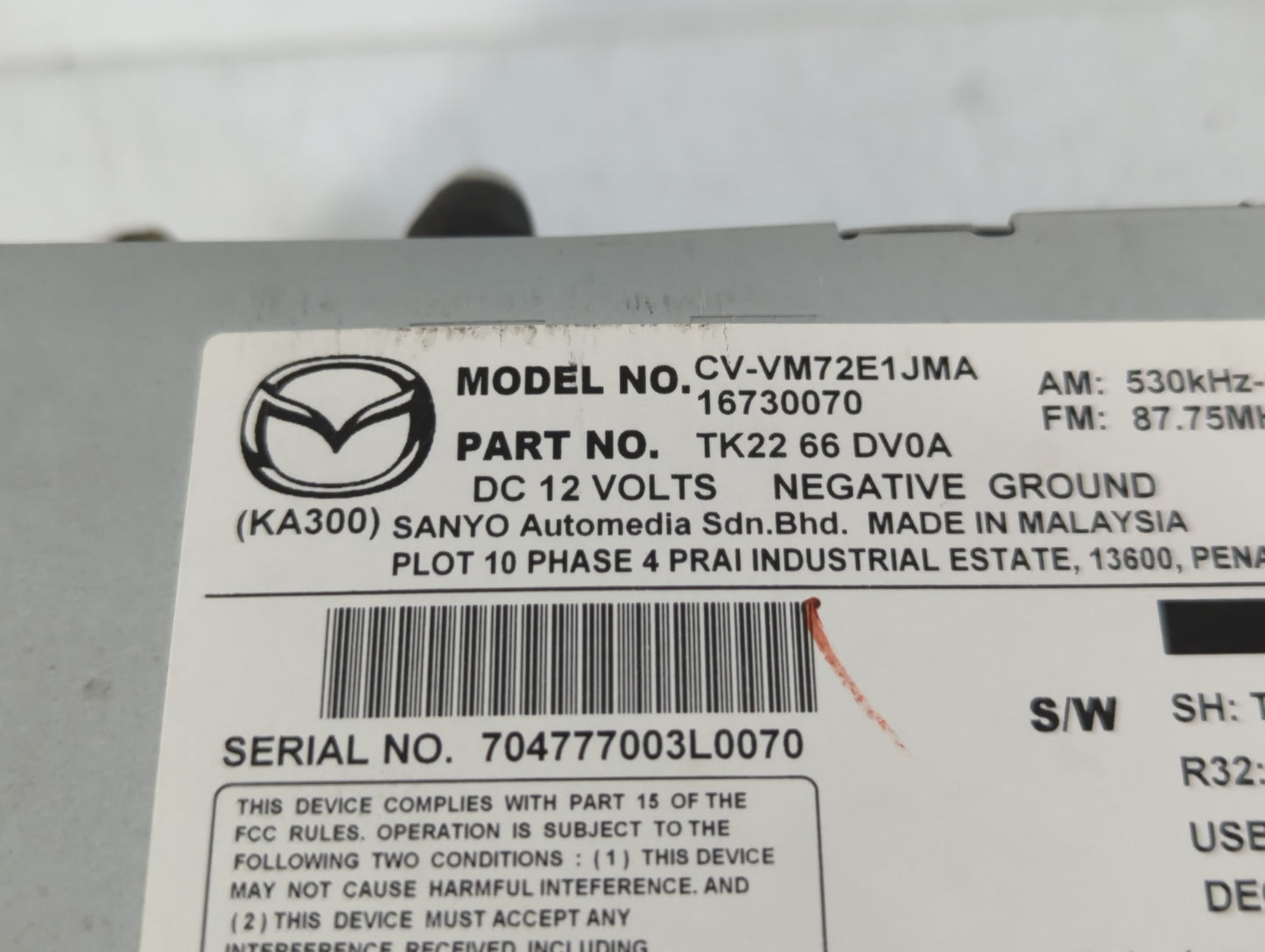 2013-2015 Mazda Cx-9 Am Fm Cd Player Radio Receiver - Oemusedautoparts1.com