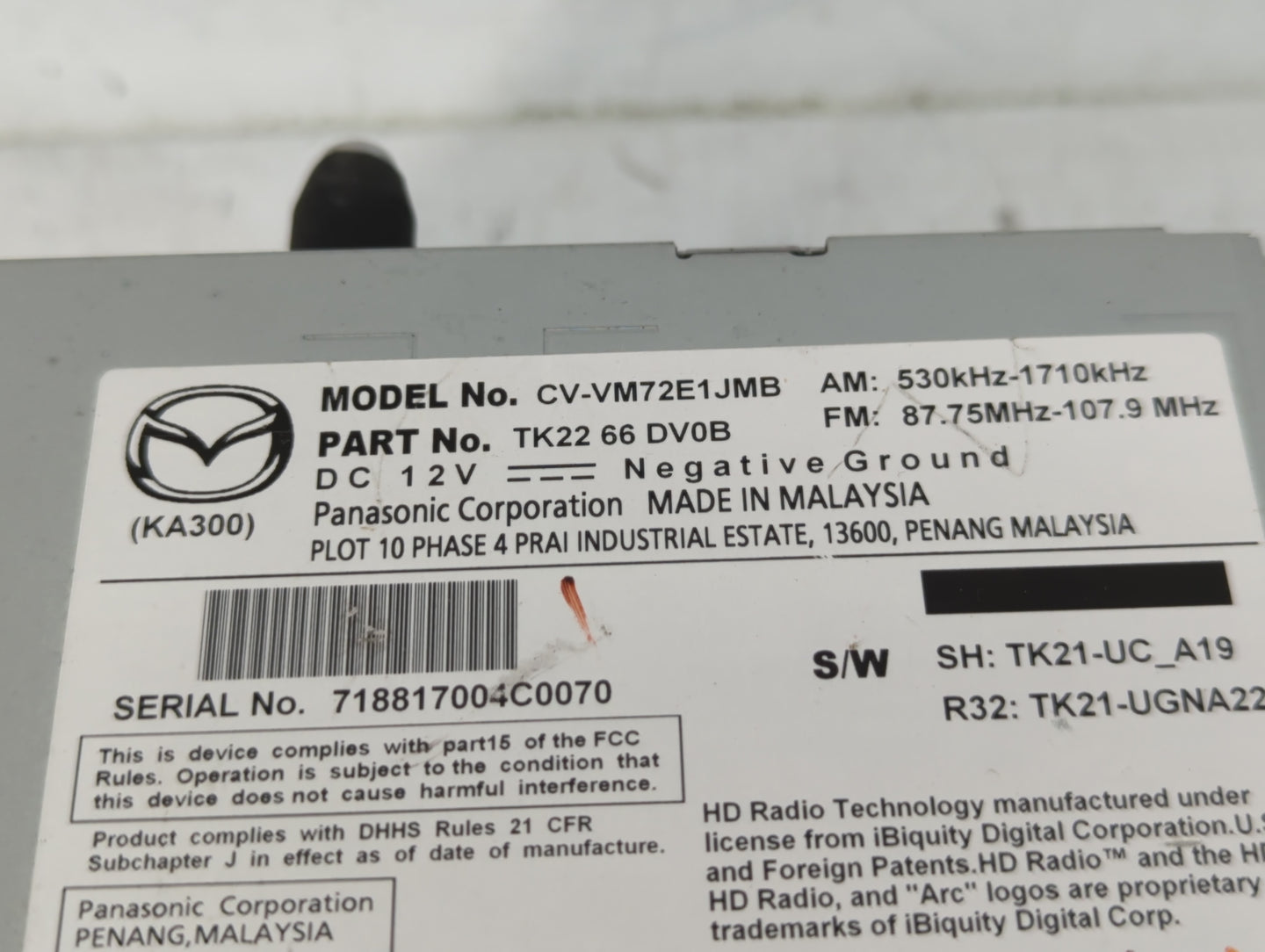 2013-2015 Mazda Cx-9 Am Fm Cd Player Radio Receiver - Oemusedautoparts1.com
