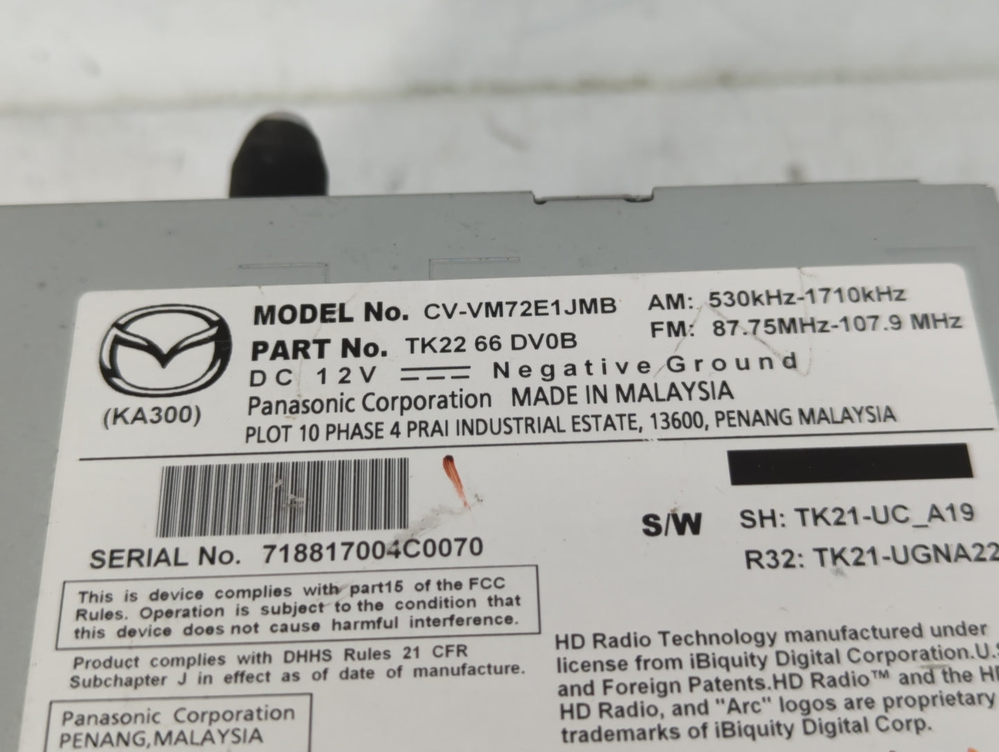 2013-2015 Mazda Cx-9 Am Fm Cd Player Radio Receiver - Oemusedautoparts1.com
