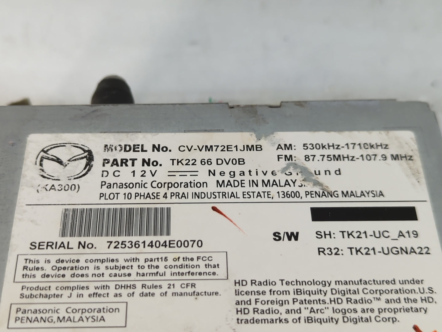 2013-2015 Mazda Cx-9 Am Fm Cd Player Radio Receiver - Oemusedautoparts1.com