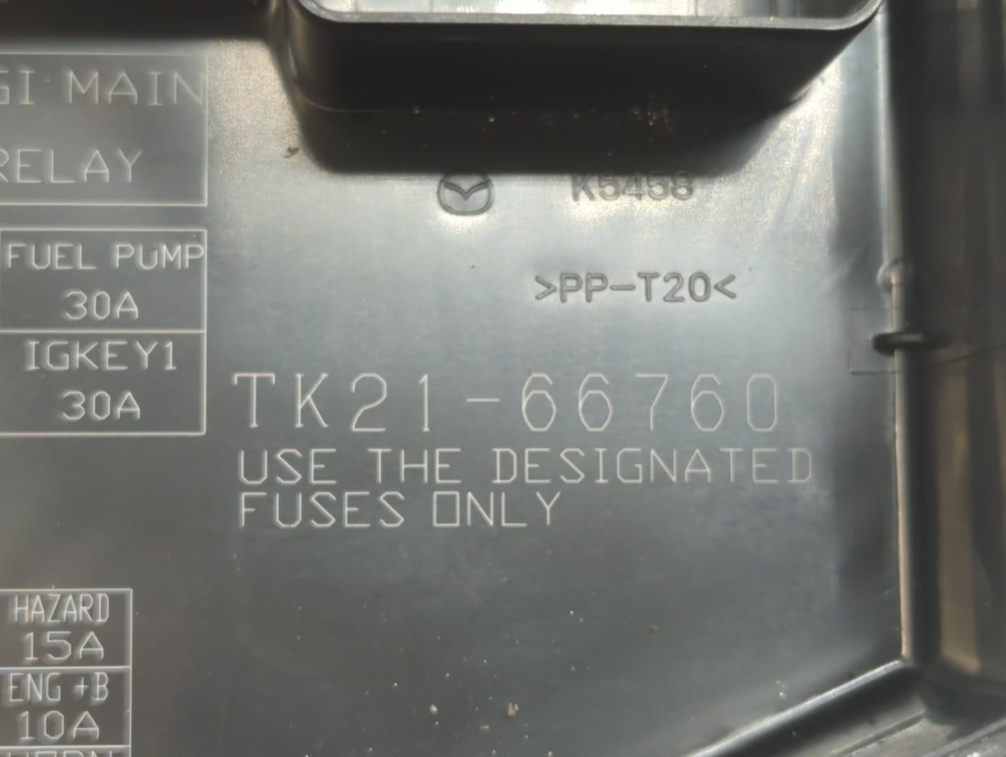 2013-2015 Mazda Cx-9 Fusebox Fuse Box Panel Relay Module P/N:TK21-66760 Fits Fits 2013 2014 2015 OEM Used Auto Parts - Oemus