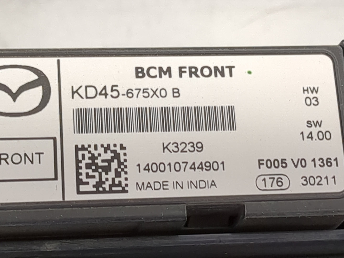 2014 Mazda Cx5 Fusebox Fuse Box Panel Relay Module P/N:KD45-675X0 B KD45675X0B Fits OEM Used Auto Parts - Oemusedautoparts1.