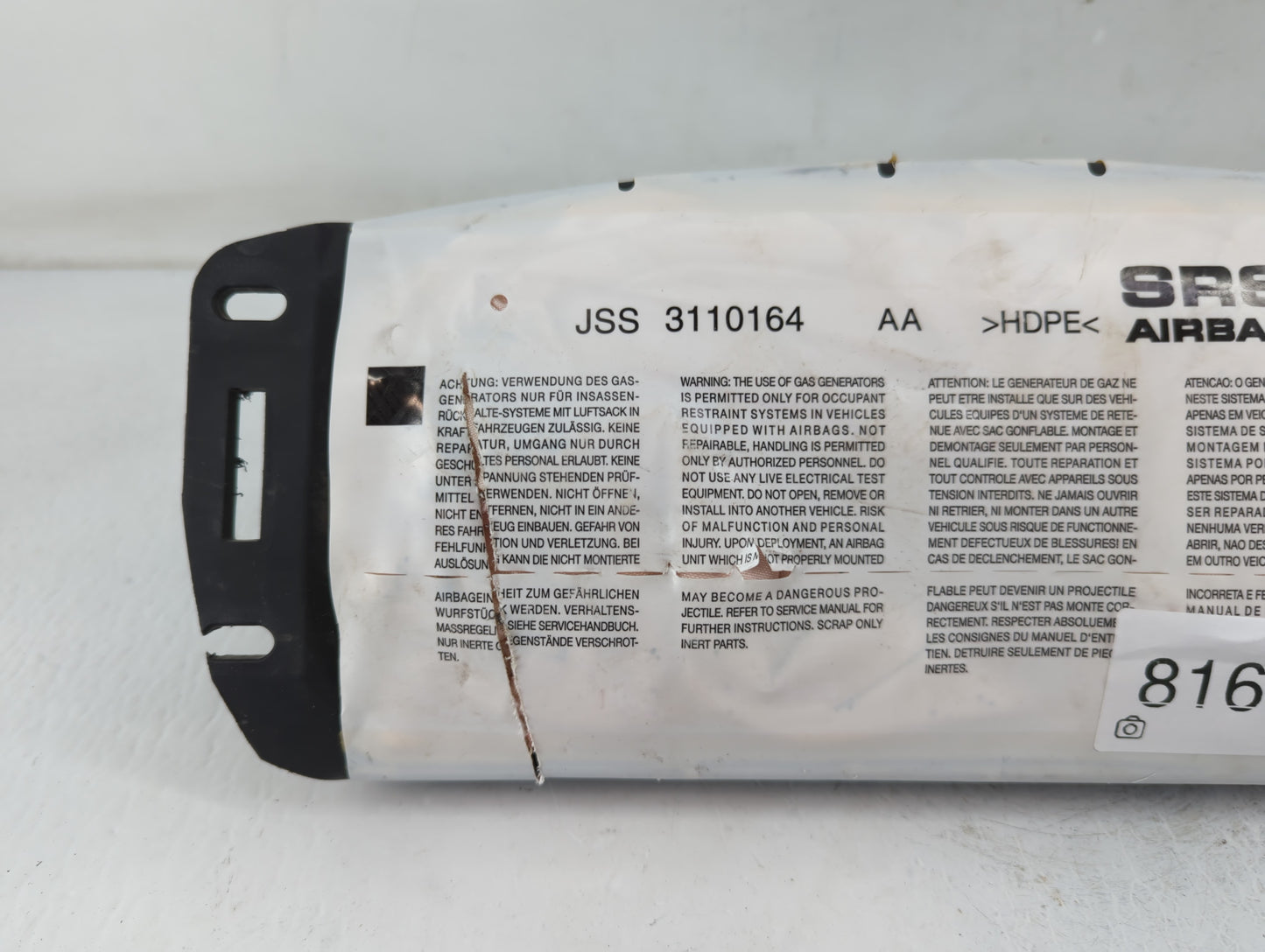 2012-2015 Mercedes-Benz C250 Air Bag Passenger Right Dashboard OEM P/N:310652393-AB Fits Fits 2012 2013 2014 2015 OEM Used A