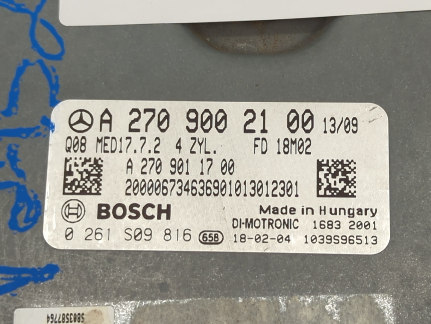 2014-2019 Mercedes-Benz Cla250 PCM Engine Control Computer ECU ECM PCU OEM P/N:A 270 900 21 00 Fits OEM Used Auto Parts - Oe