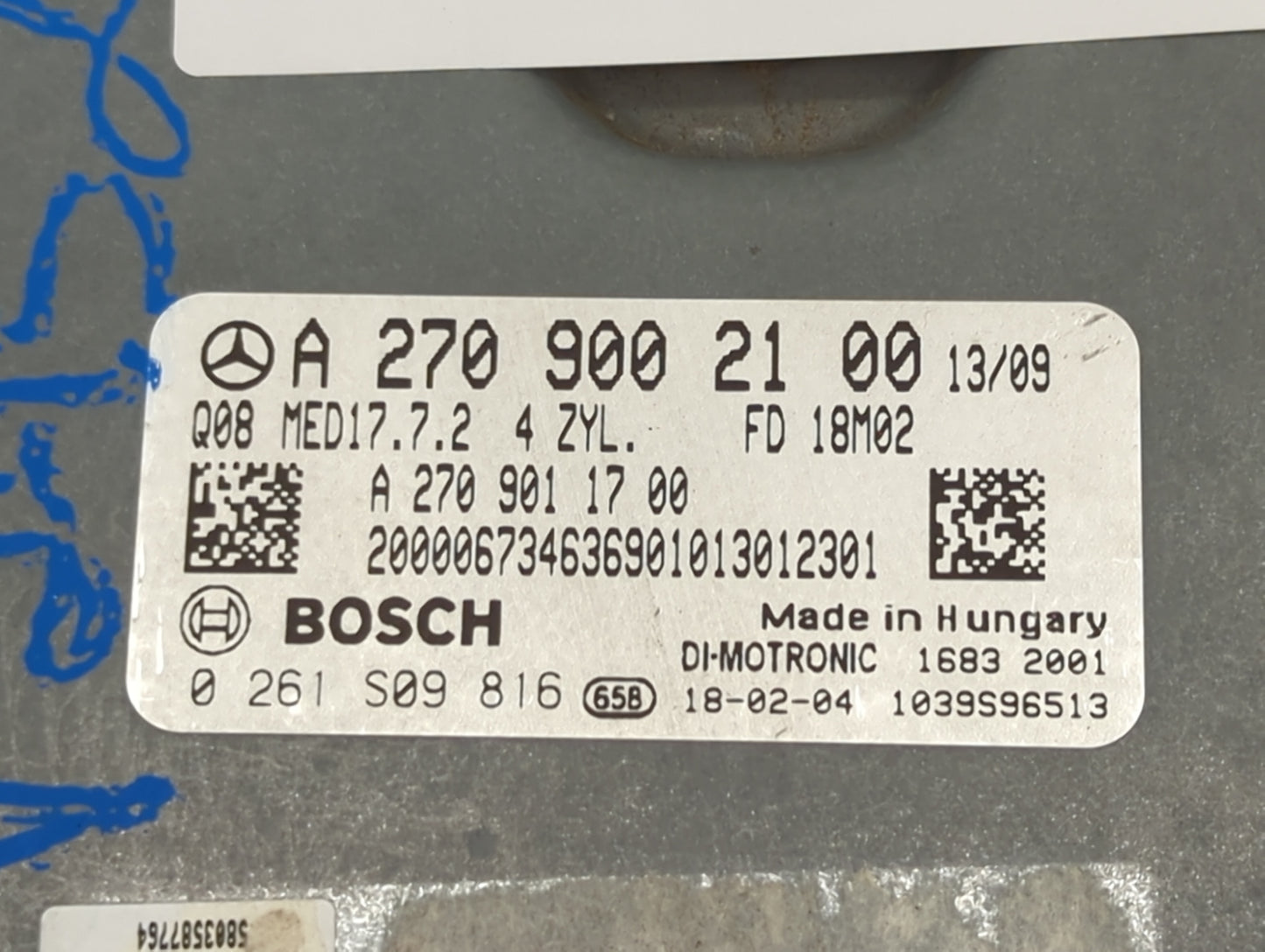 2014-2019 Mercedes-Benz Cla250 PCM Engine Control Computer ECU ECM PCU OEM P/N:A 270 900 21 00 Fits OEM Used Auto Parts - Oe