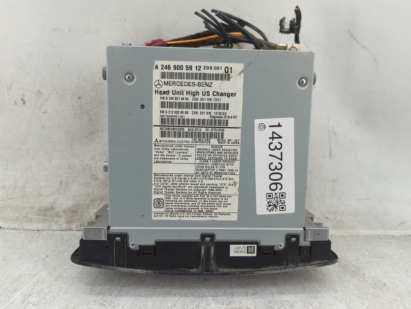 2014 Mercedes-Benz Cla250 Radio AM FM Cd Player Receiver Replacement P/N:A2469005912 A2469014604, A2129029008, NR-207 Fits O