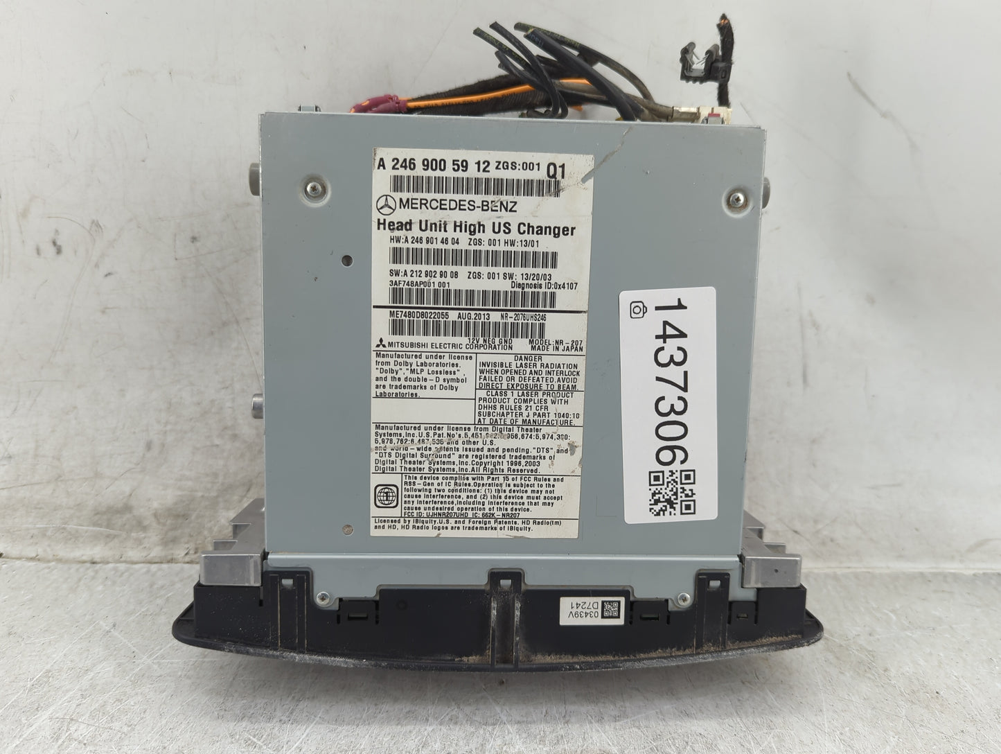 2014 Mercedes-Benz Cla250 Radio AM FM Cd Player Receiver Replacement P/N:A2469005912 A2469014604, A2129029008, NR-207 Fits O