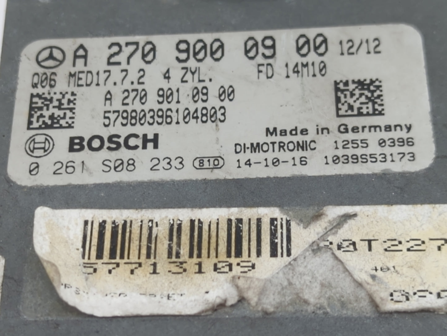 2014-2015 Mercedes-Benz Cla250 PCM Engine Control Computer ECU ECM PCU OEM P/N:A2709000900 A2709010900 Fits Fits 2013 2014 2