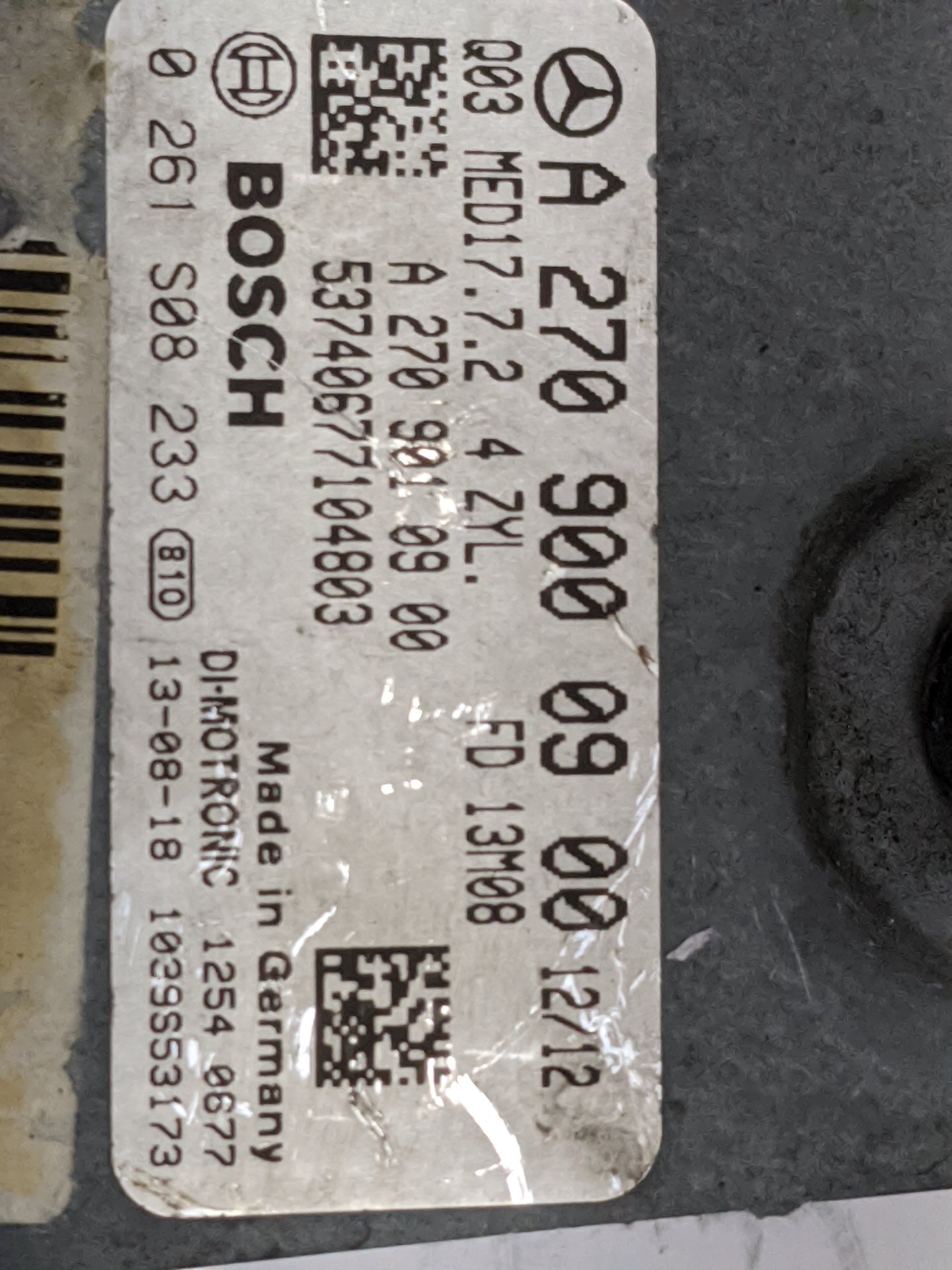 2014-2015 Mercedes-Benz Cla250 PCM Engine Control Computer ECU ECM PCU OEM P/N:A2709000900 A2709010900 Fits Fits 2013 2014 2