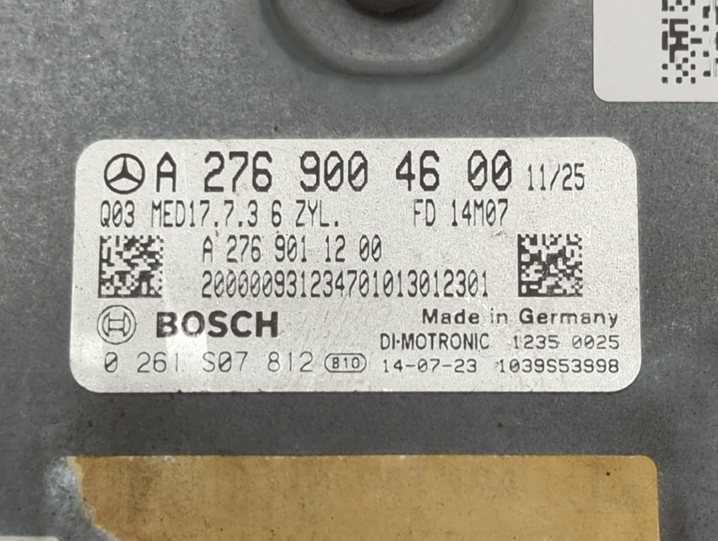 2014 Mercedes-Benz E-Class PCM Engine Control Computer ECU ECM PCU OEM P/N:A2769004600 A2769011200 Fits OEM Used Auto Parts 