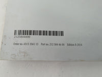 2014 Mercedes-Benz E300 Owners Manual Book Guide P/N:2125844600 212 584 46 00 OEM Used Auto Parts - Oemusedautoparts1.com