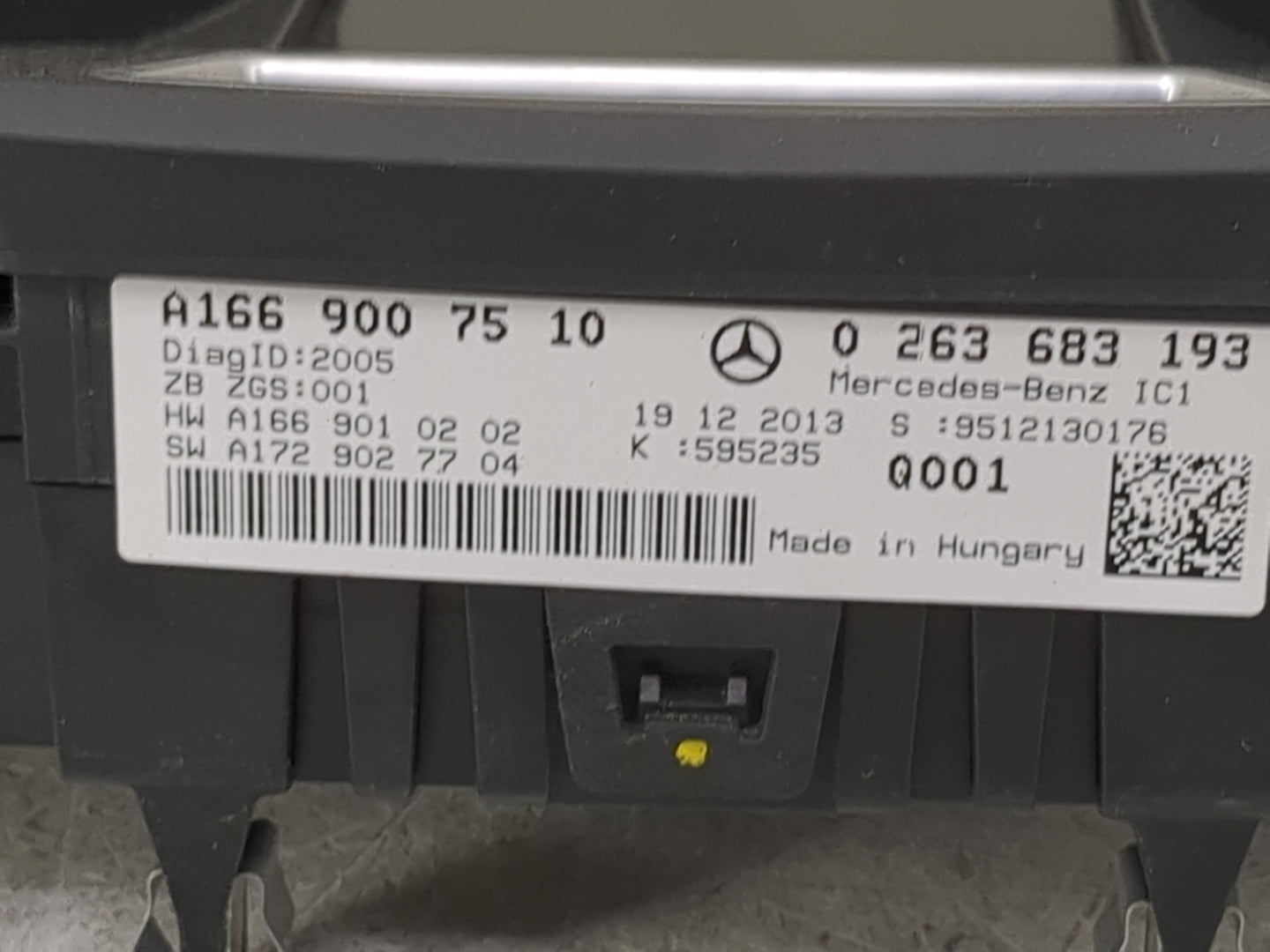 2014 Mercedes-Benz Gl350 Instrument Cluster Speedometer Gauges P/N:A1669006910 0263683187, A1669019601, A1729027704 Miles: F