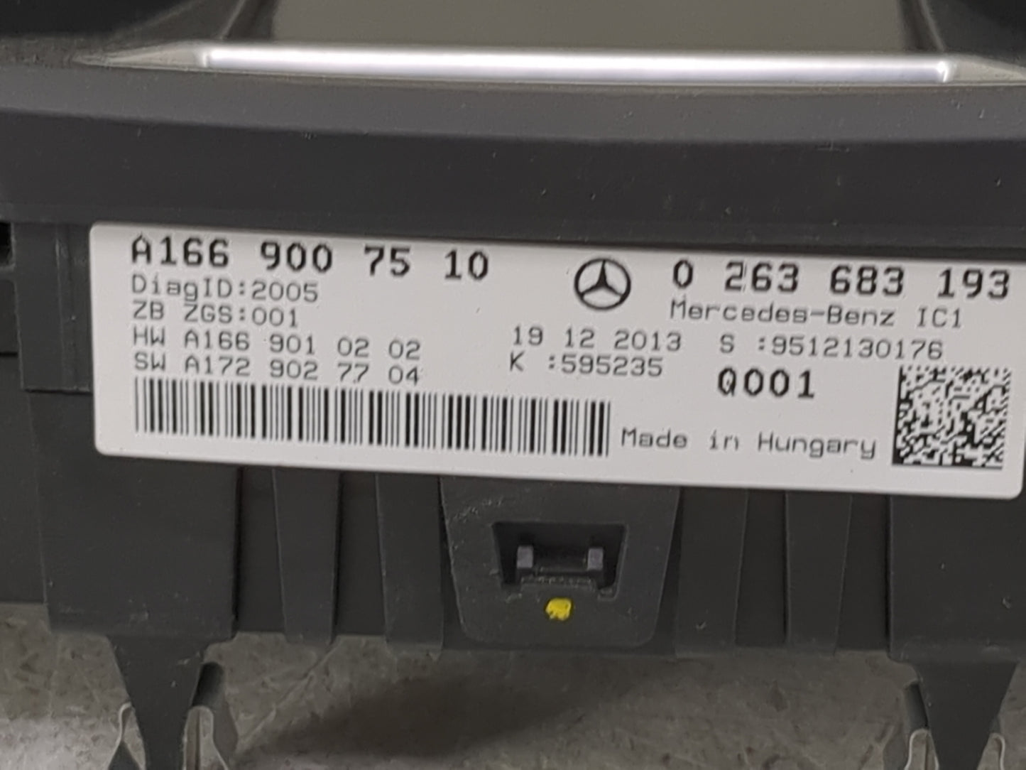 2014 Mercedes-Benz Gl350 Instrument Cluster Speedometer Gauges P/N:A1669006910 0263683187, A1669019601, A1729027704 Miles: F