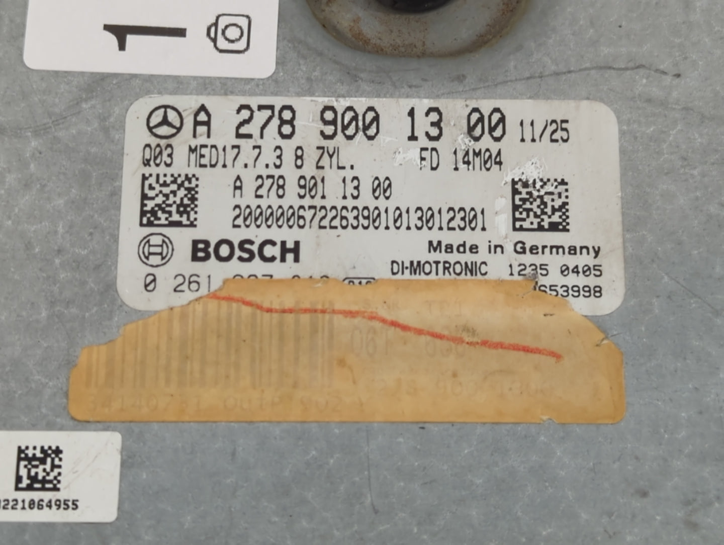 2014 Mercedes-Benz Glc300 PCM Engine Control Computer ECU ECM PCU OEM P/N:A 278 900 13 00 A 278 900 14 00 Fits OEM Used Auto