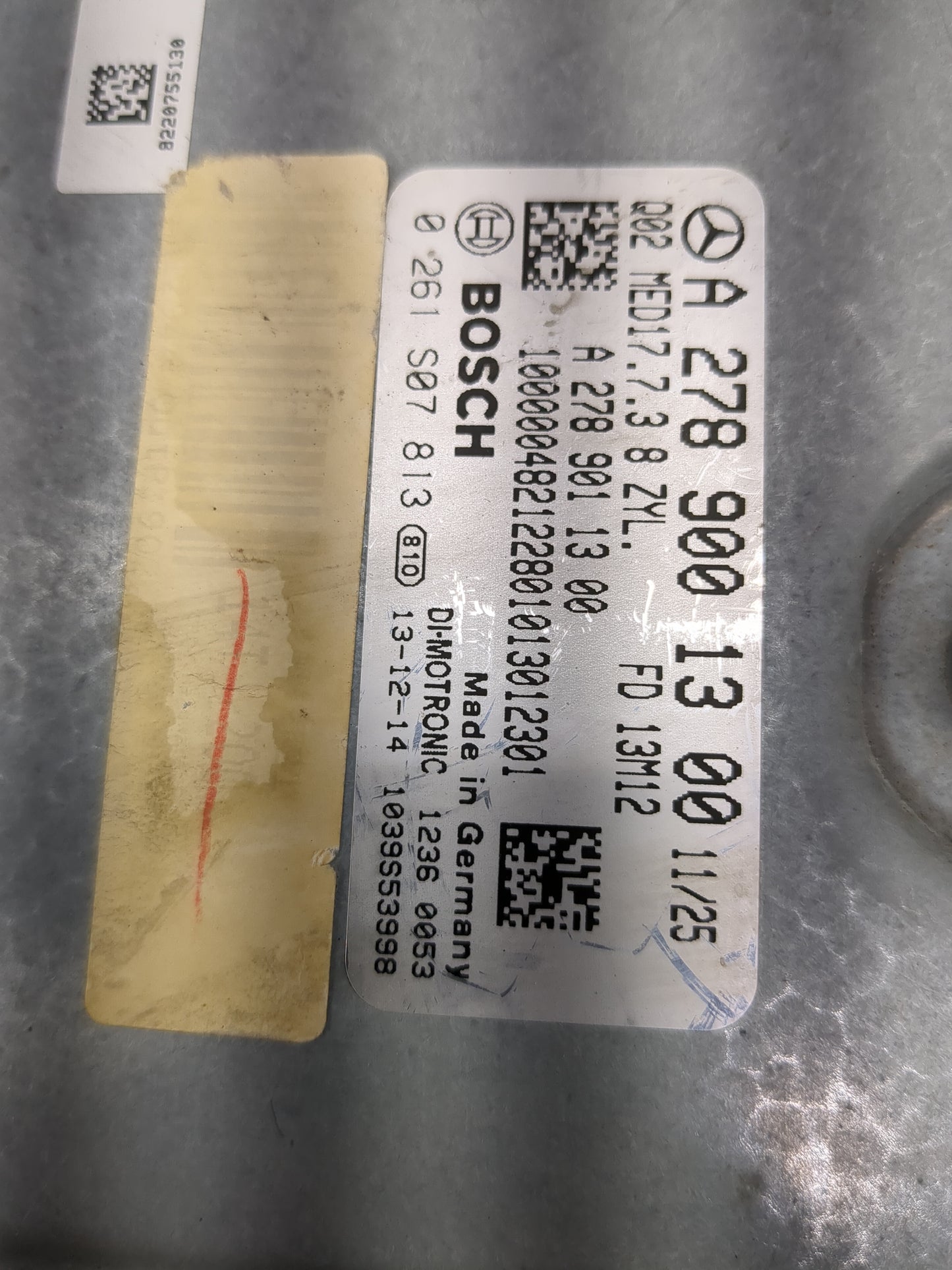 2014 Mercedes-Benz Ml550 PCM Engine Control Computer ECU ECM PCU OEM P/N:A2789001300 0261S07813 Fits OEM Used Auto Parts - O
