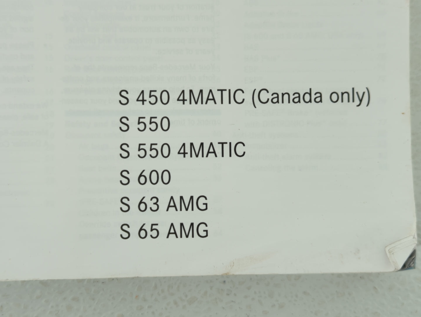 2014 Mercedes-Benz S450 Owners Manual Book Guide OEM Used Auto Parts - Oemusedautoparts1.com