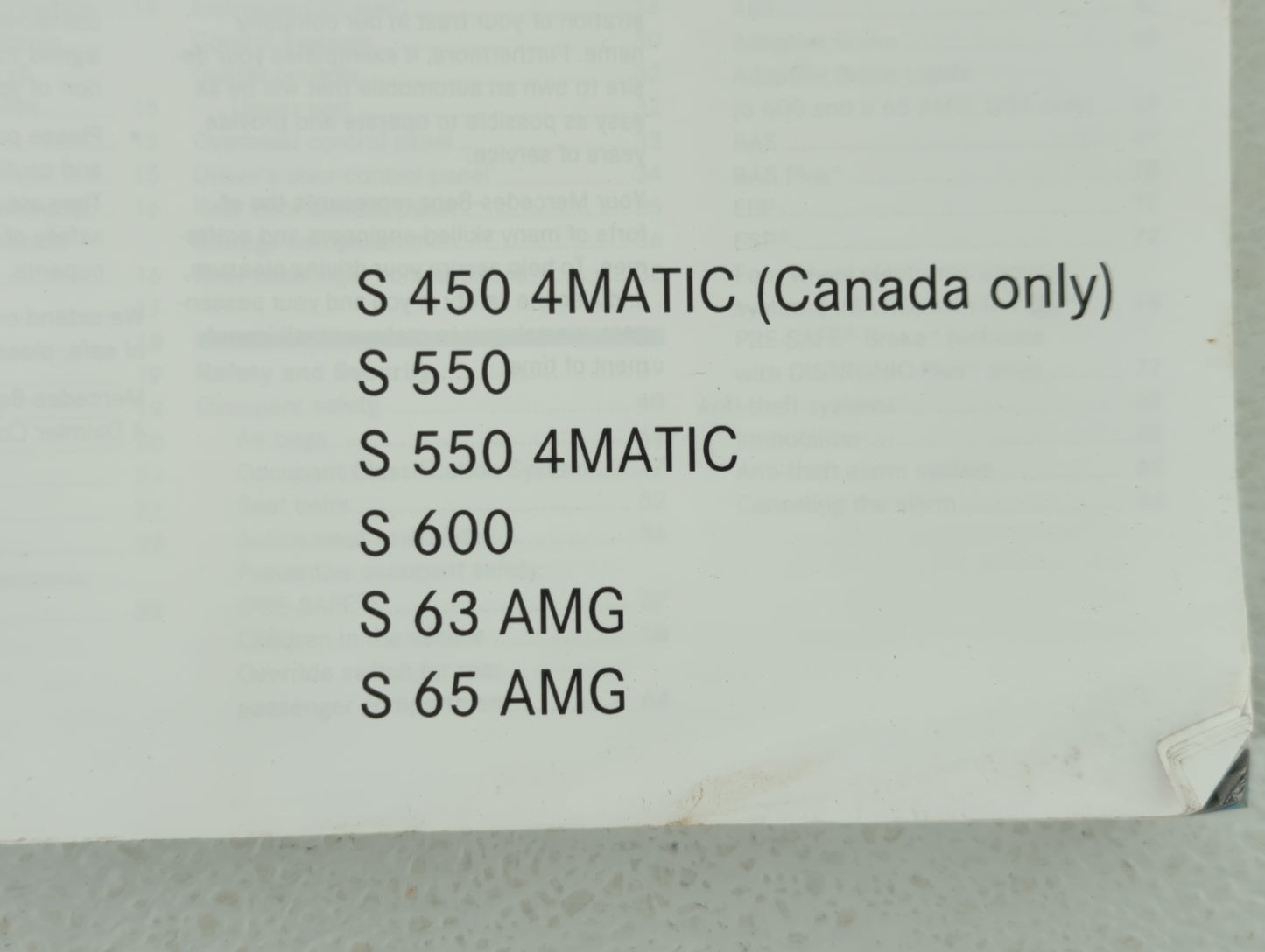 2014 Mercedes-Benz S450 Owners Manual Book Guide OEM Used Auto Parts - Oemusedautoparts1.com
