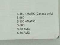 2014 Mercedes-Benz S450 Owners Manual Book Guide OEM Used Auto Parts - Oemusedautoparts1.com
