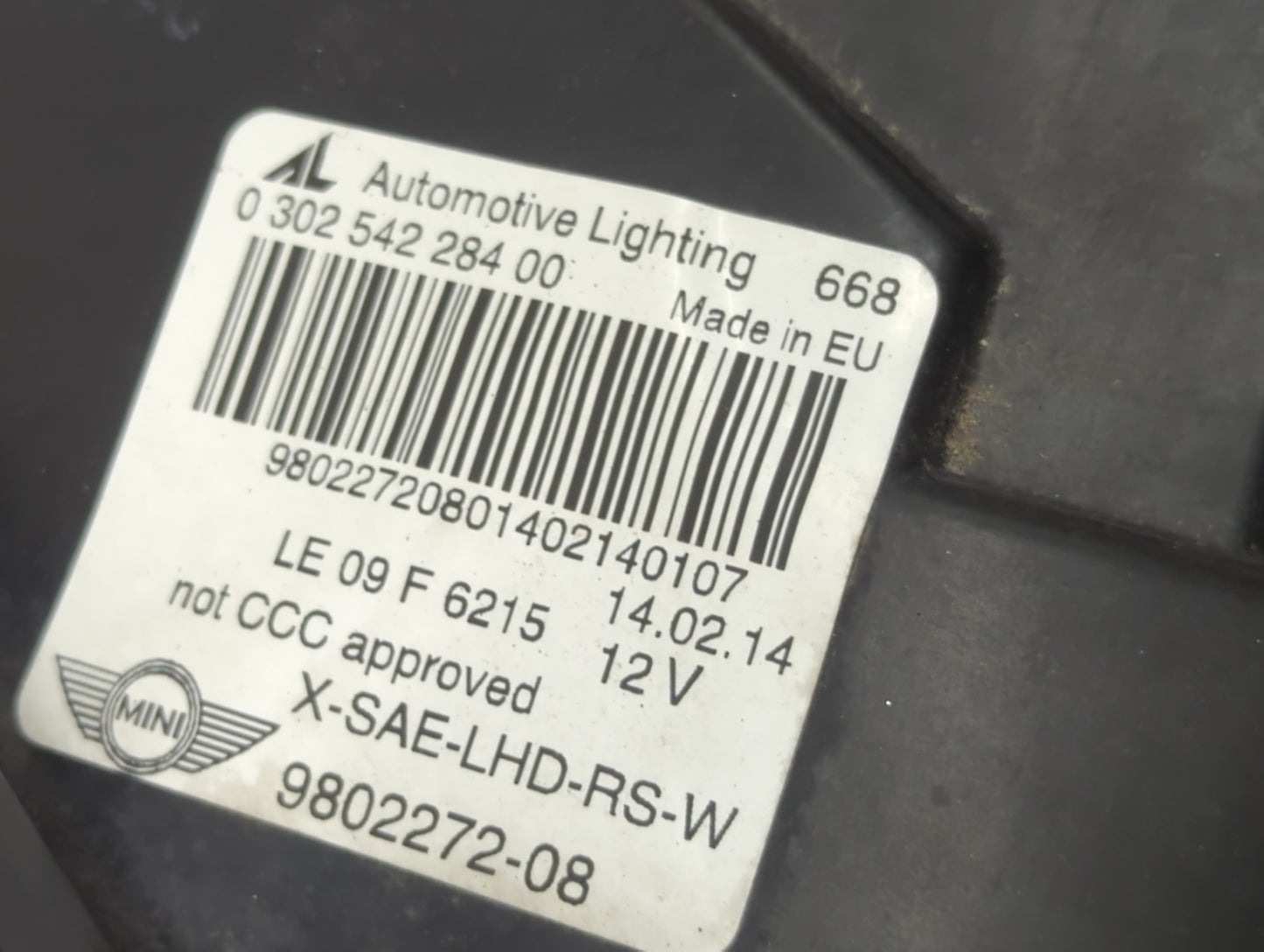 2008-2014 Mini Cooper Passenger Right Oem Head Light Headlight Lamp - Oemusedautoparts1.com