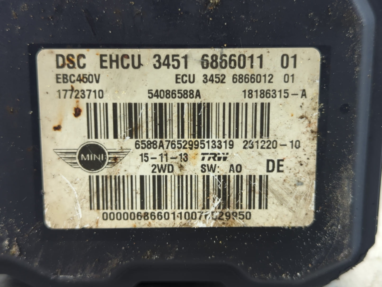 2013-2015 Mini Cooper Countryman ABS Pump Control Module Replacement P/N:17723710 54086588A, 6866011 01 Fits Fits 2013 2014 