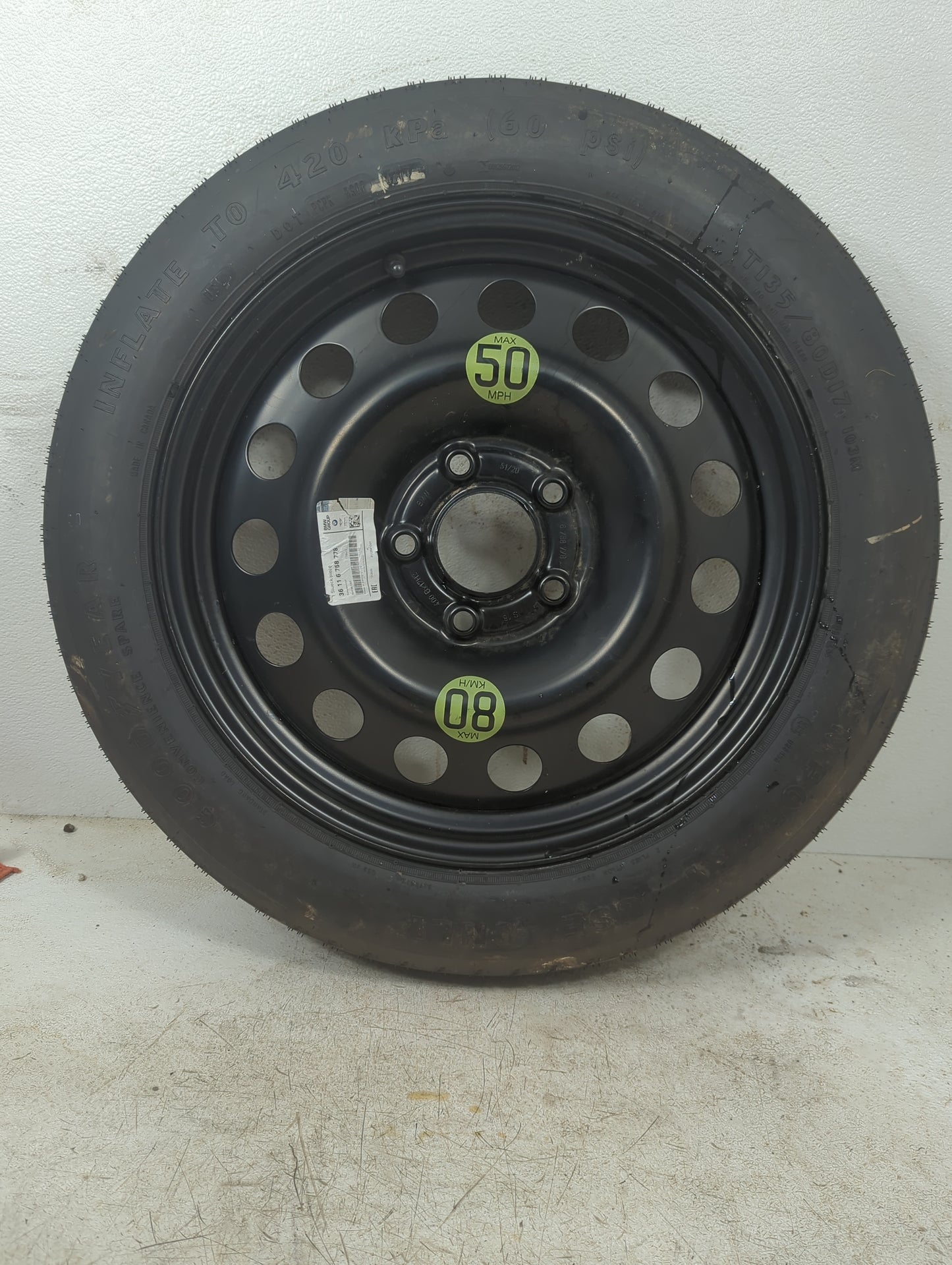 2013-2014 Mini Cooper Paceman Spare Donut Tire Wheel Rim Oem - Oemusedautoparts1.com