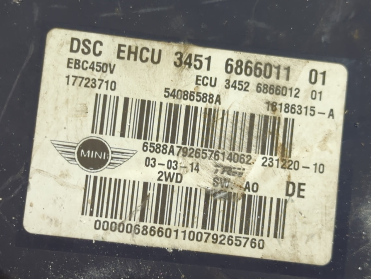 2014 Mini Countryman Anti-Lock Brake ABS Pump Module Actuator OEM P/N:34516866011 34526866012, 54086588A Fits Fits 2013 2015