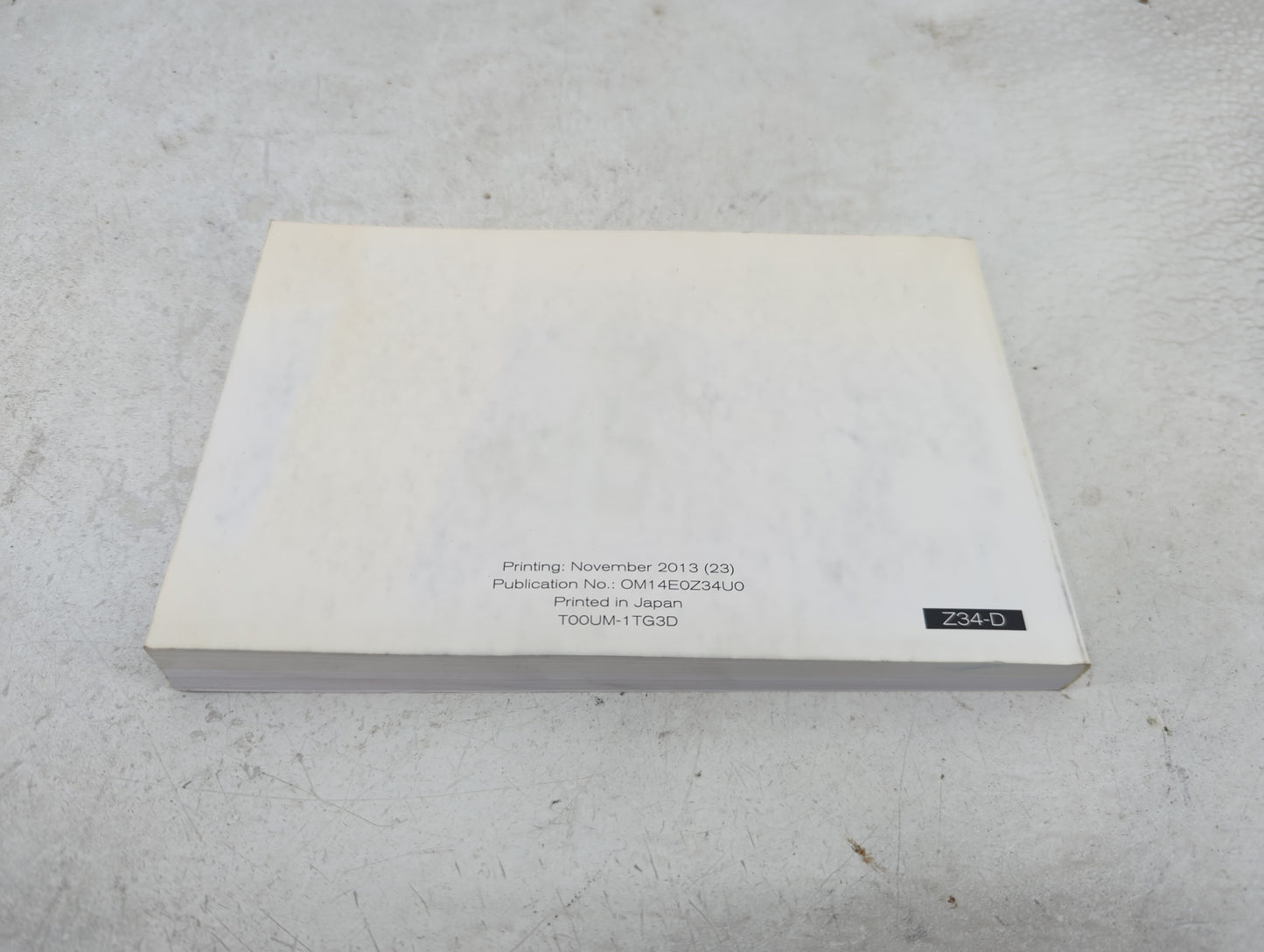 2014 Nissan 370z Owners Manual Book Guide OEM Used Auto Parts - Oemusedautoparts1.com