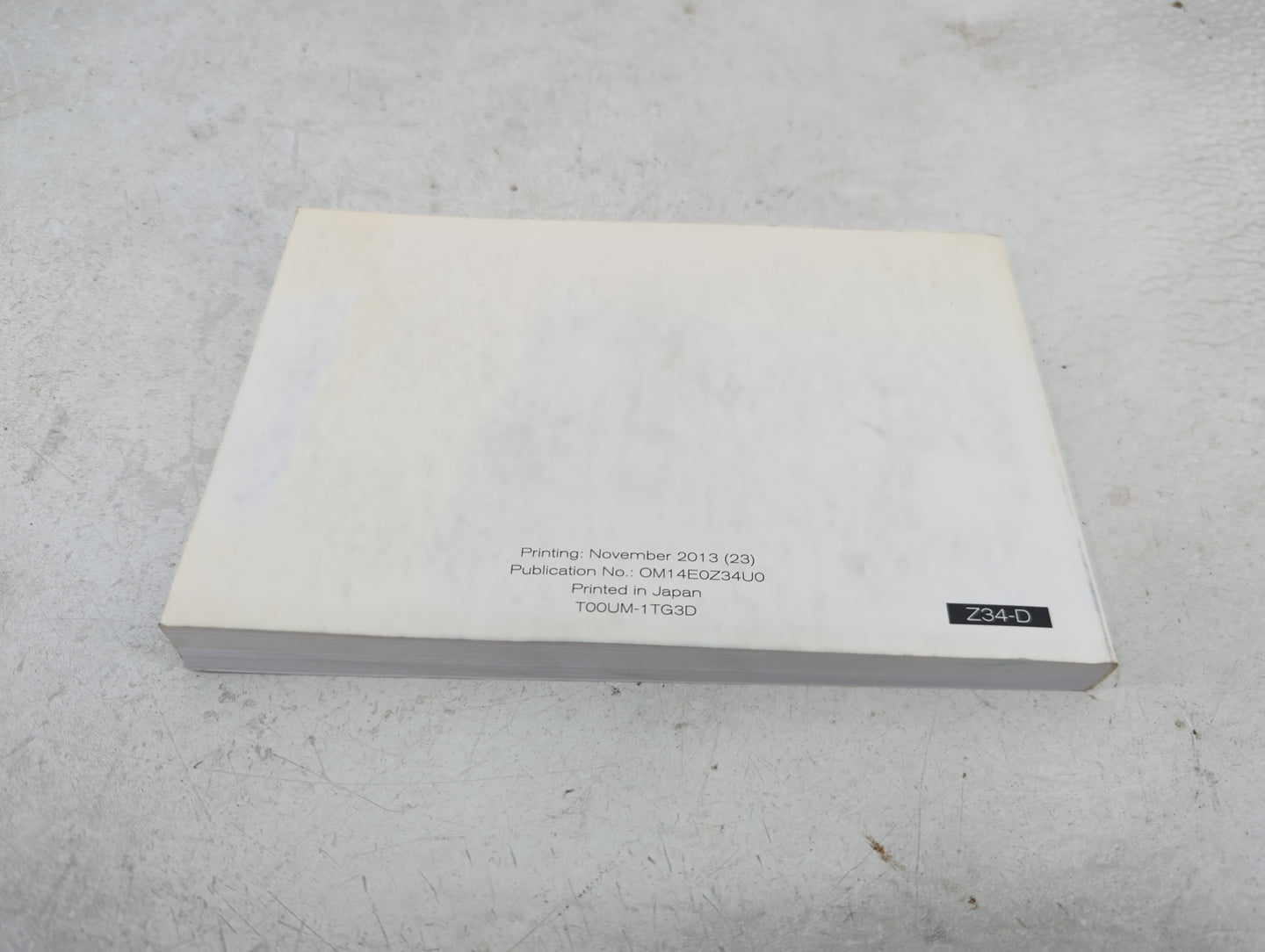 2014 Nissan 370z Owners Manual Book Guide OEM Used Auto Parts - Oemusedautoparts1.com